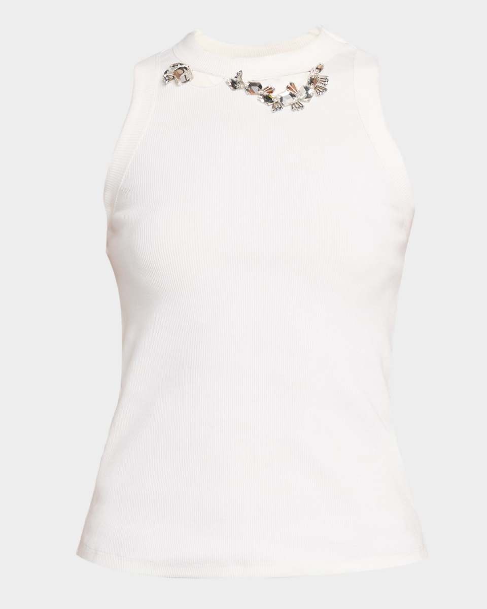 Distressed Crystal Tank Top